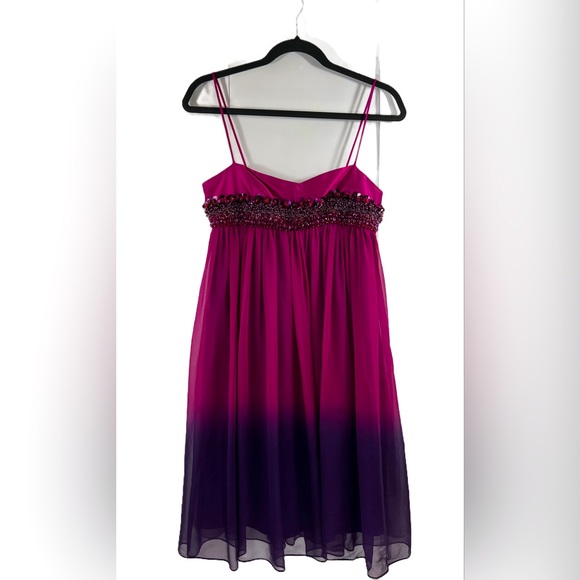 Marc Bouwer Silk/Satin Ombre Chiffon Empire Waist Knee Length Party Dress Size 2 - Picture 1 of 14